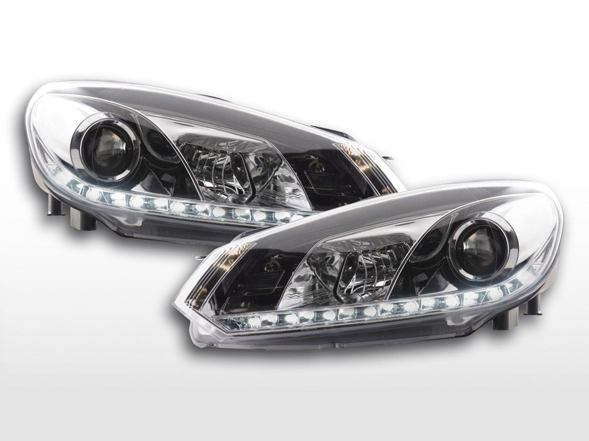 Scheinwerfer Set Daylight LED Tagfahrlicht VW Passat Typ 3B 97-00 chrom Scheinwerfer Set Daylight LED Tagfahrlicht VW Passat Typ 3B 97-00 chrom